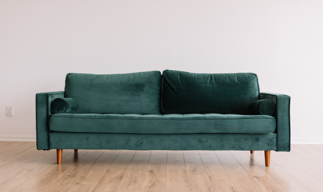 The Popler suede sofa